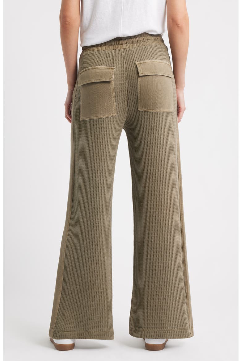 Side Stripe Waffle Knit Lounge Pants, Alternate, color, LIGHT OLIVE