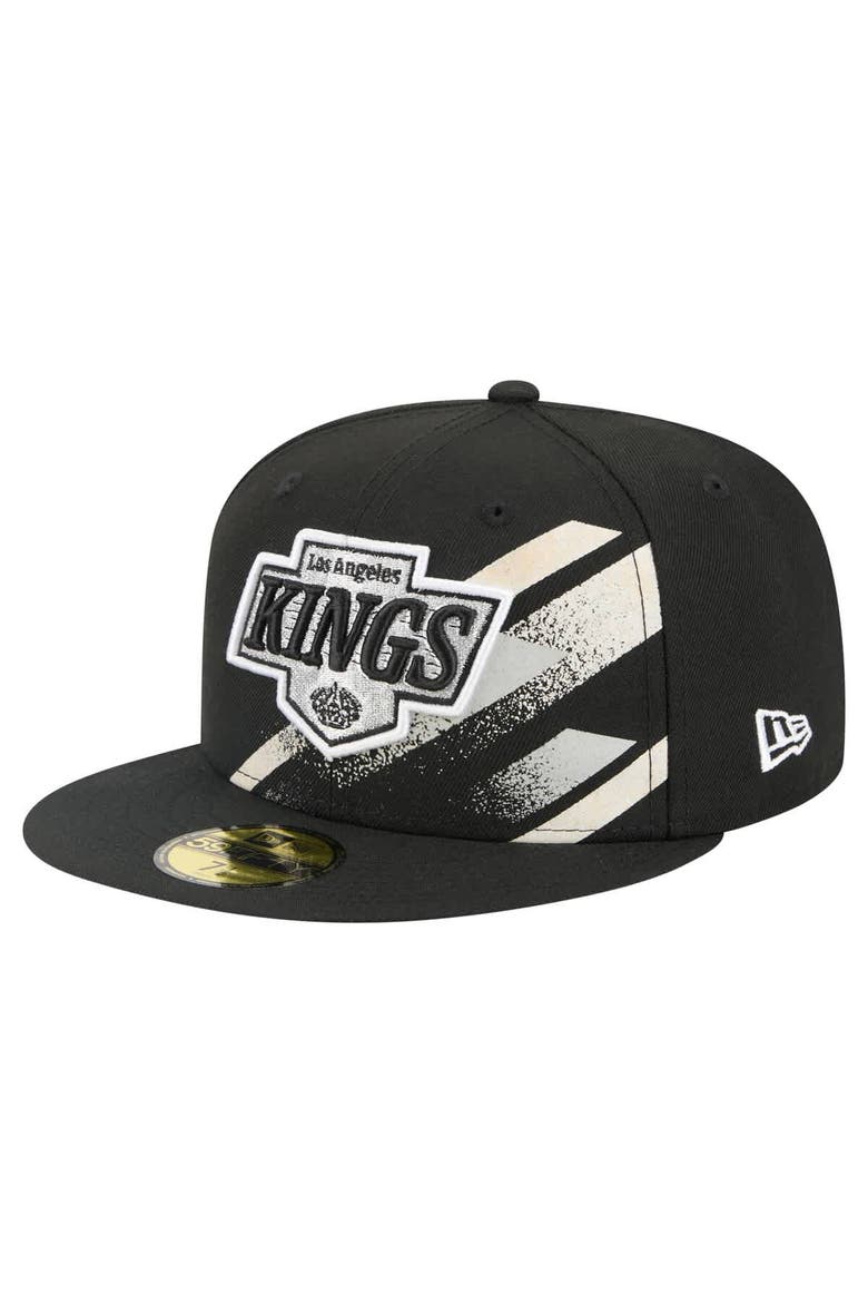Men's New Era Black Los Angeles Kings Faded Lines 59FIFTY Fitted Hat, Main, color, Black