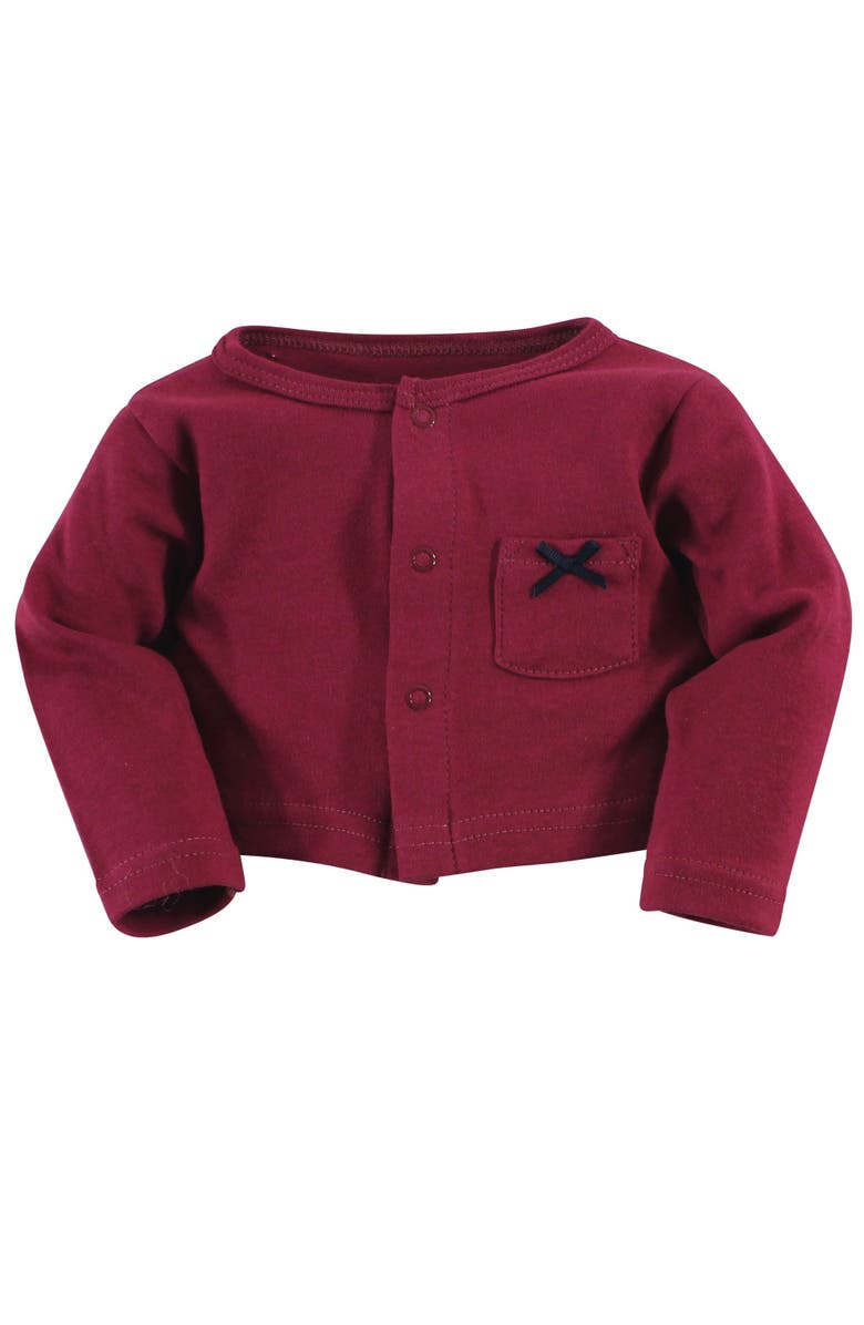 Hudson Baby Cotton Dress, Cardigan and Shoe Set, Alternate, color, Rose
