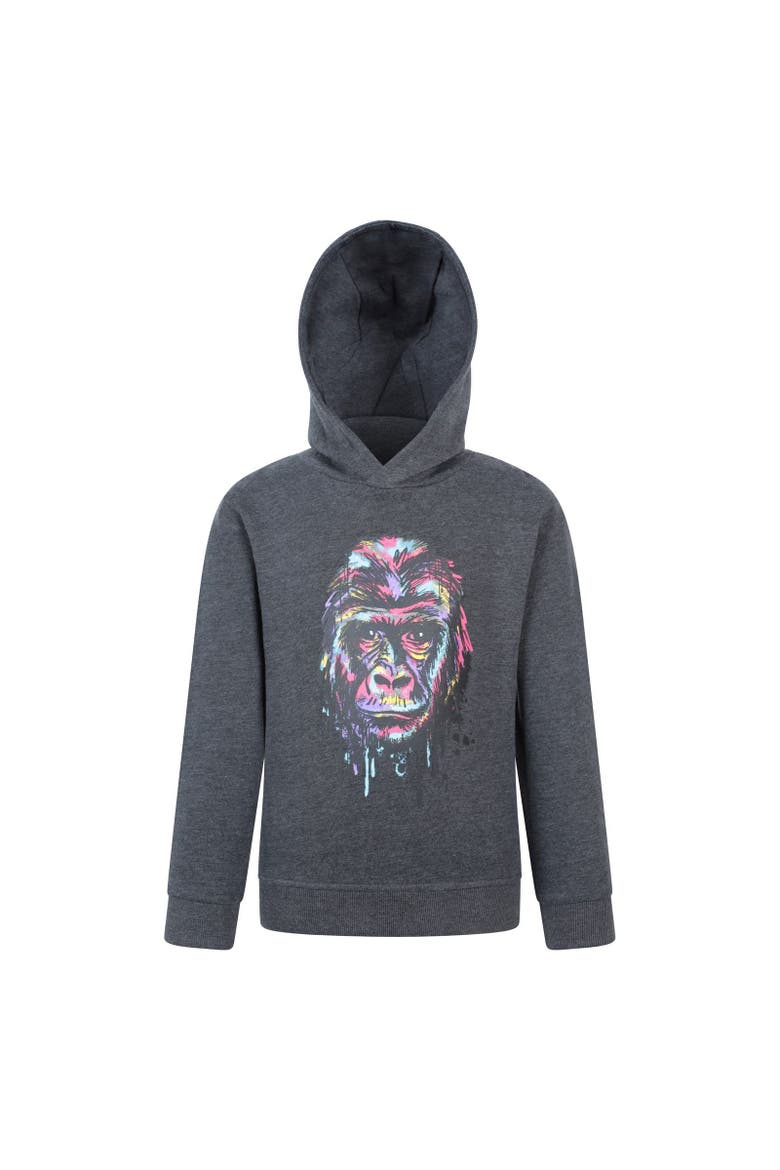 Childrens/Kids Graffiti Gorilla Hoodie, Main, color, Gray