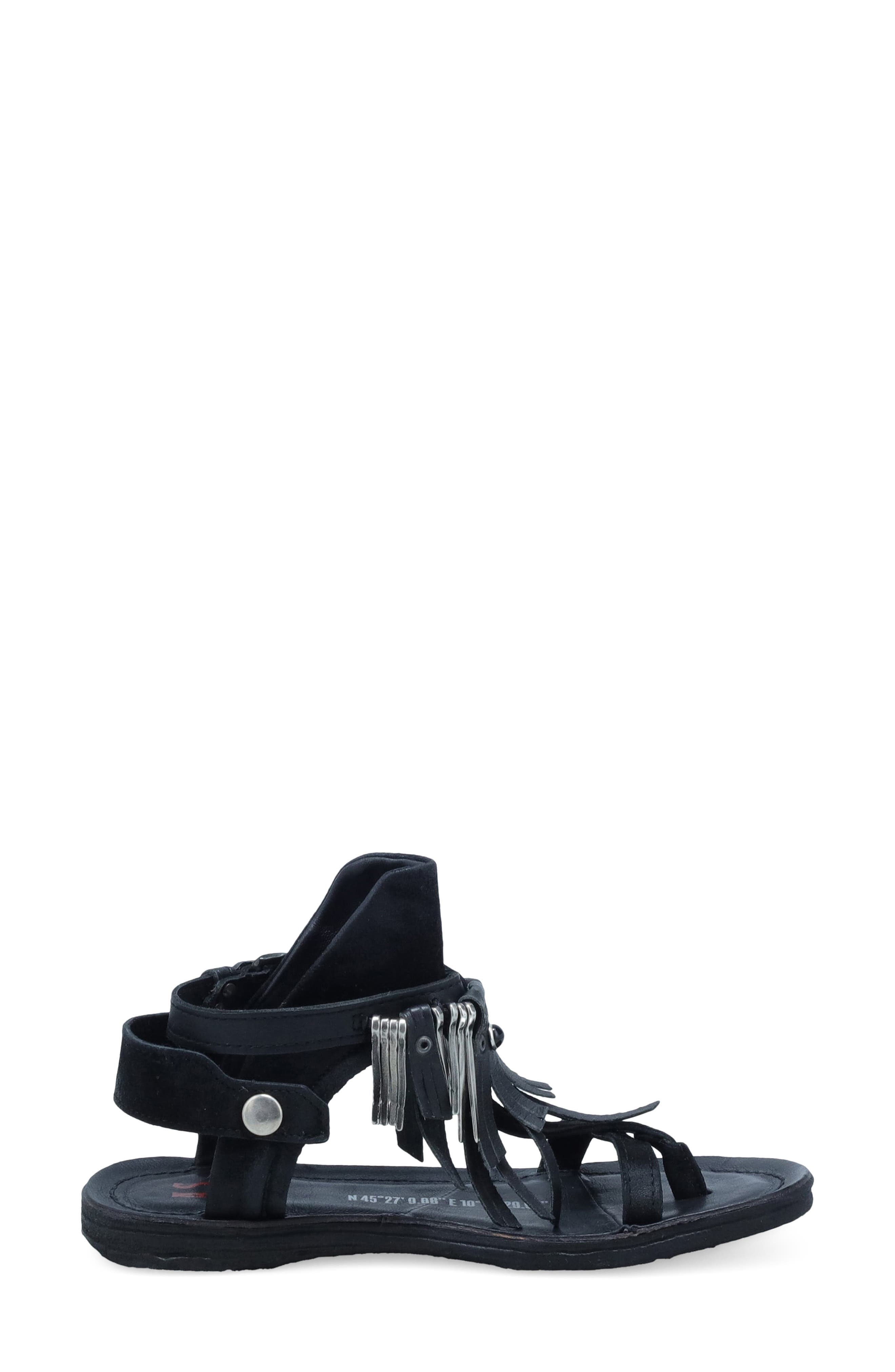 A.S.98 Raleigh Ankle Strap Sandal, Alternate, color, Black