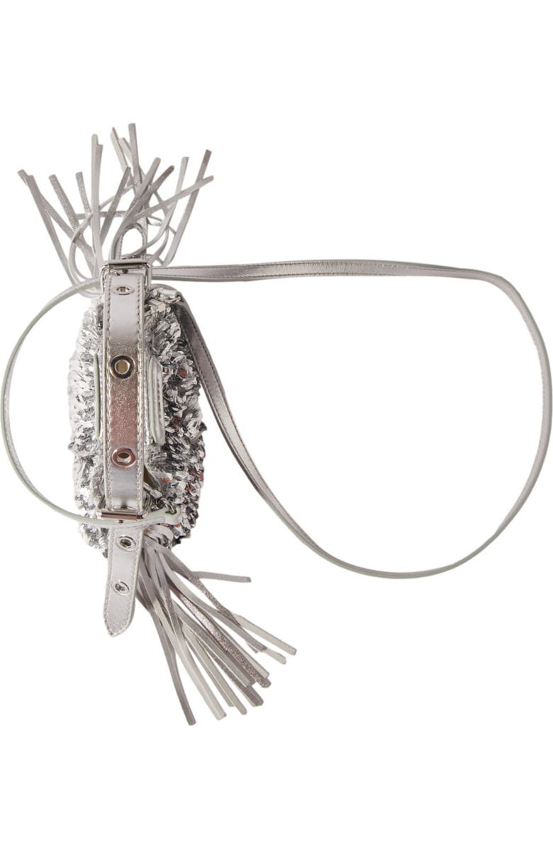 maje Miss M Nano bag with silver sequins, Alternate, color,