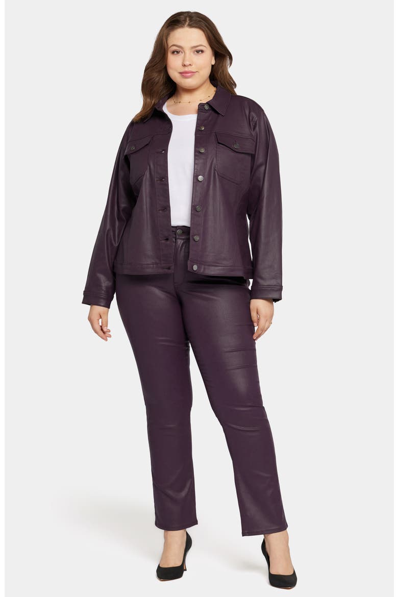 Coated Stretch Denim Jacket, Alternate, color, EGGPLANT COATED