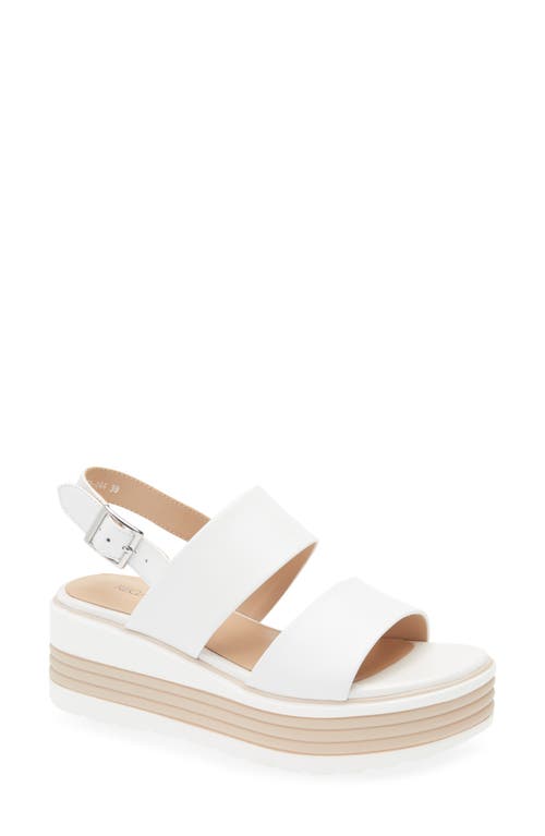 Regarde Le Ciel Sheyla Slingback Platform Wedge Sandal In Garment White