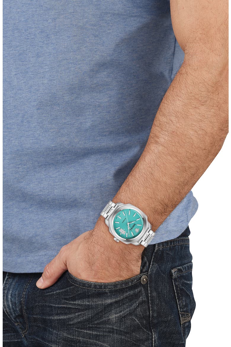 Dylos Icon Bracelet Watch, 42mm, Alternate, color, STAINLESS STEEL