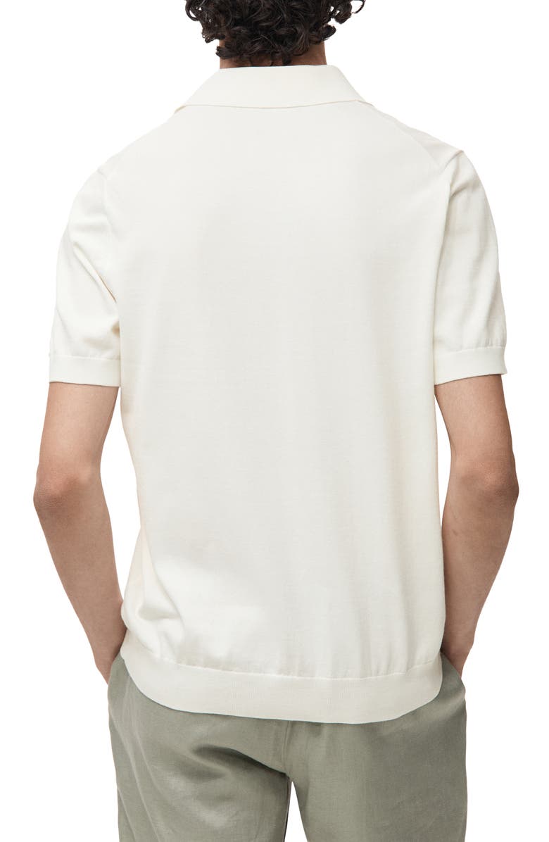 MANGO Solid Cotton Polo Sweater, Alternate, color, Off White