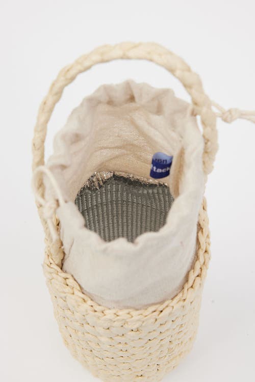 Hat Attack Straw Wine Bag In Natural