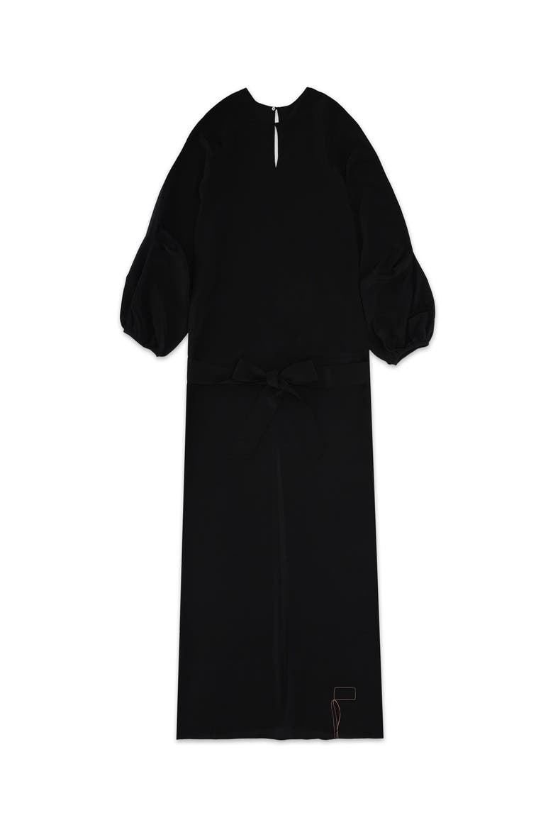 Vintage Silk Maxi Dress, Alternate, color, Black