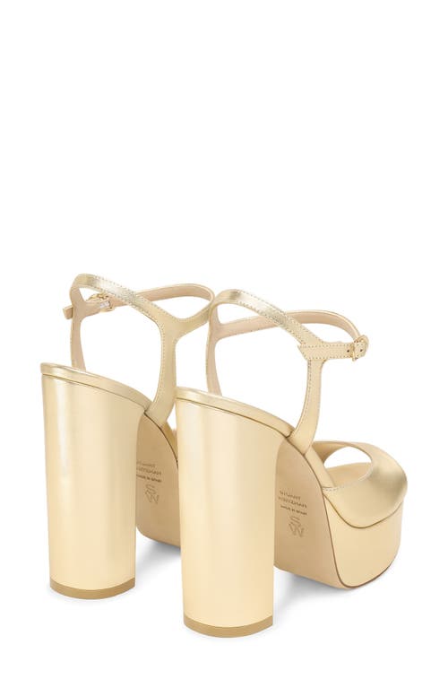Stuart Weitzman Dayna Boost Metallic Leather Platform Sandals