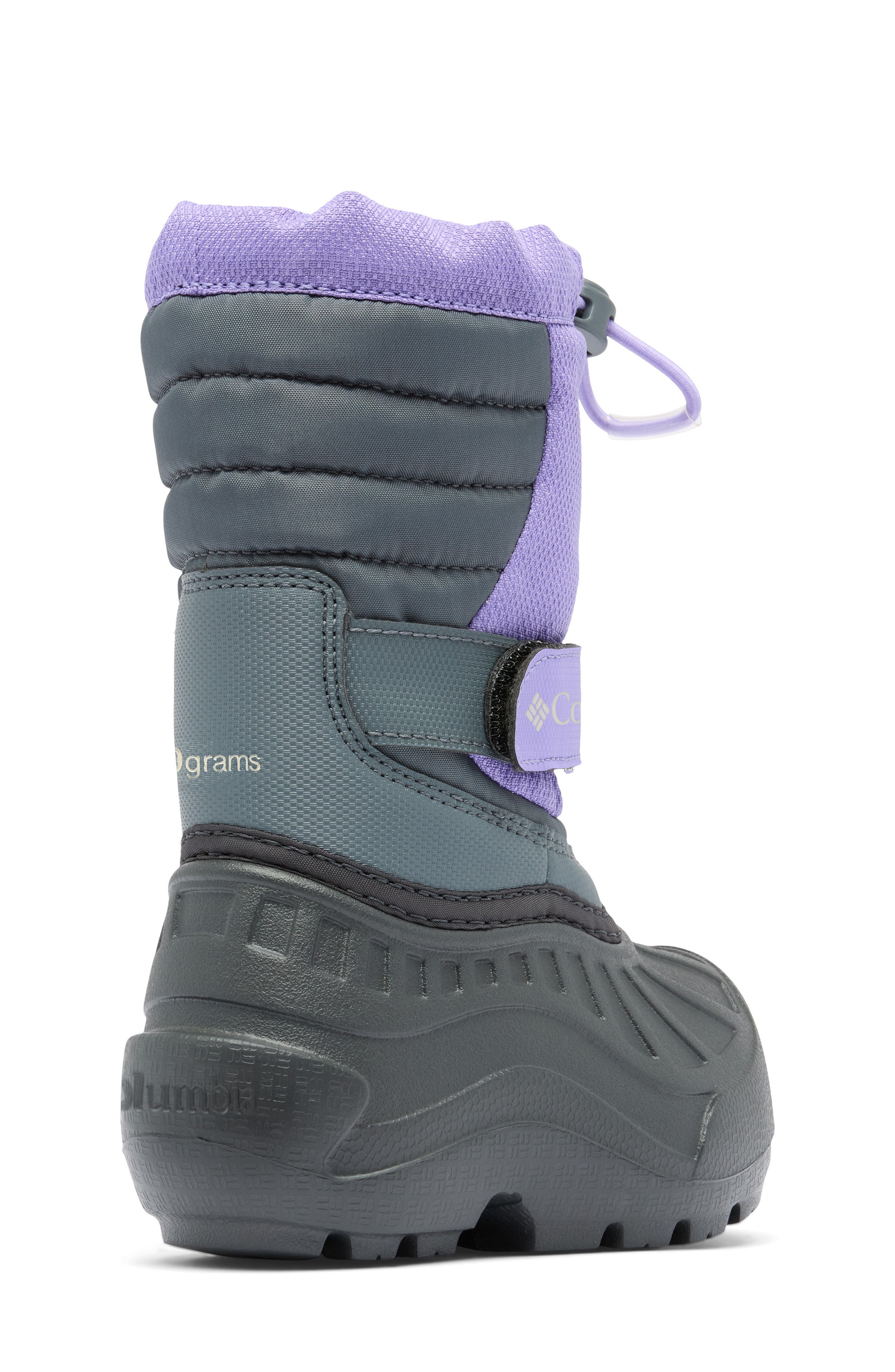 Columbia Kids' Powderbug Snowlite Waterproof Snow Boot, Alternate, color, Paisley Purple/ Grape