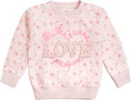 Sweet Wink Pink Rose Love Patch Sweatshirt