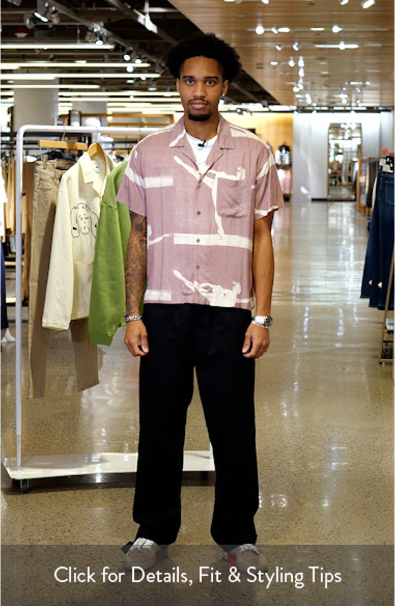 Jacques Oversize Arabesque Print Camp Shirt, sales video thumbnail