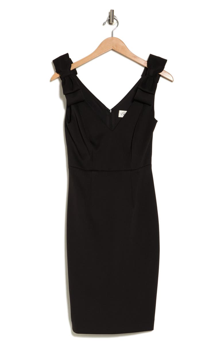 Eliza J Bow Shoulder Crepe Sheath Dress, Alternate, color,