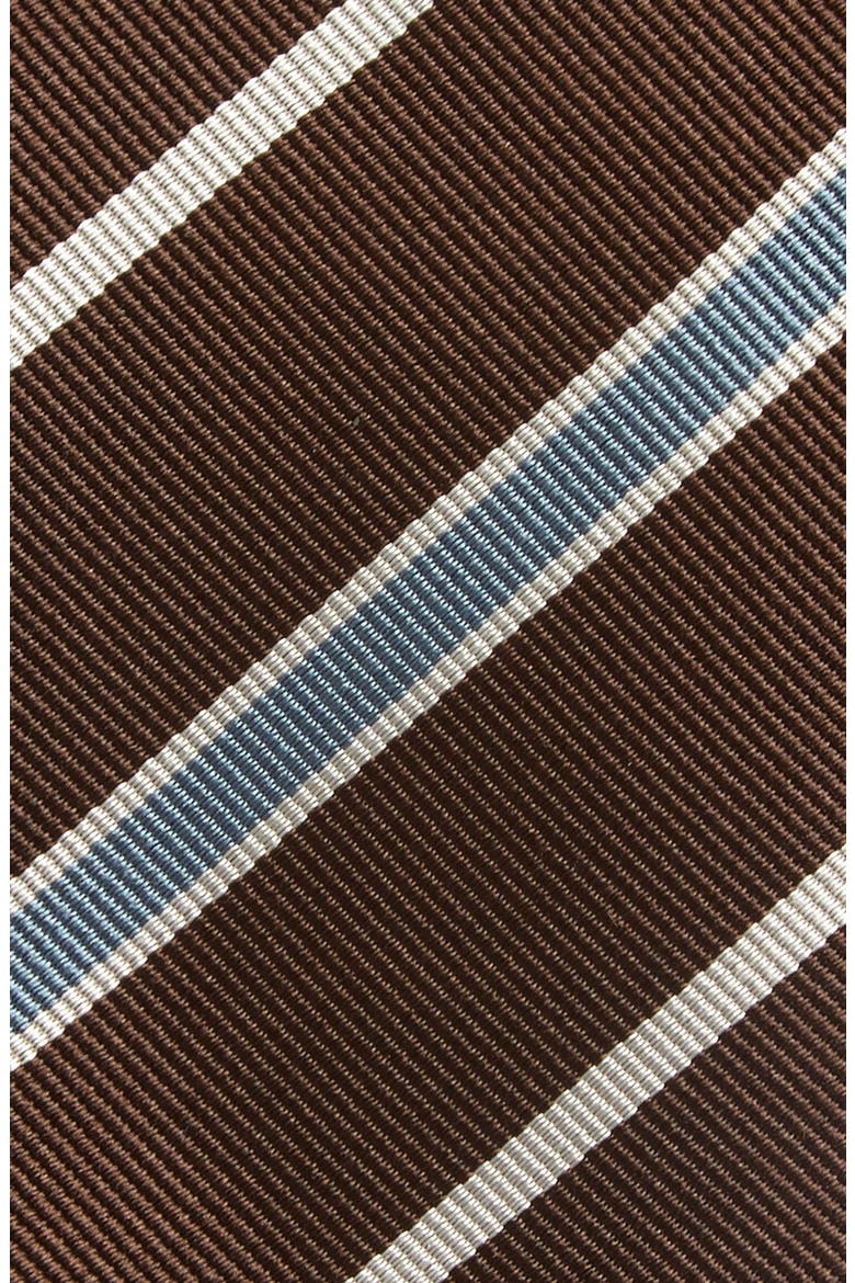 Stripe Silk Tie, Alternate, color, K9Y-STONE/ AVORIO/ EBANO