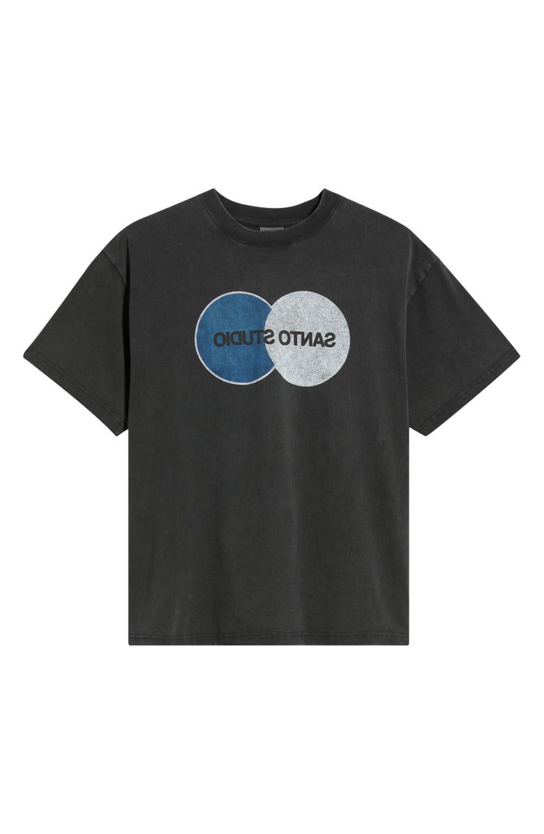 SANTO STUDIO Santo Flipped Cotton Graphic T-Shirt, Alternate, color, Black Fade