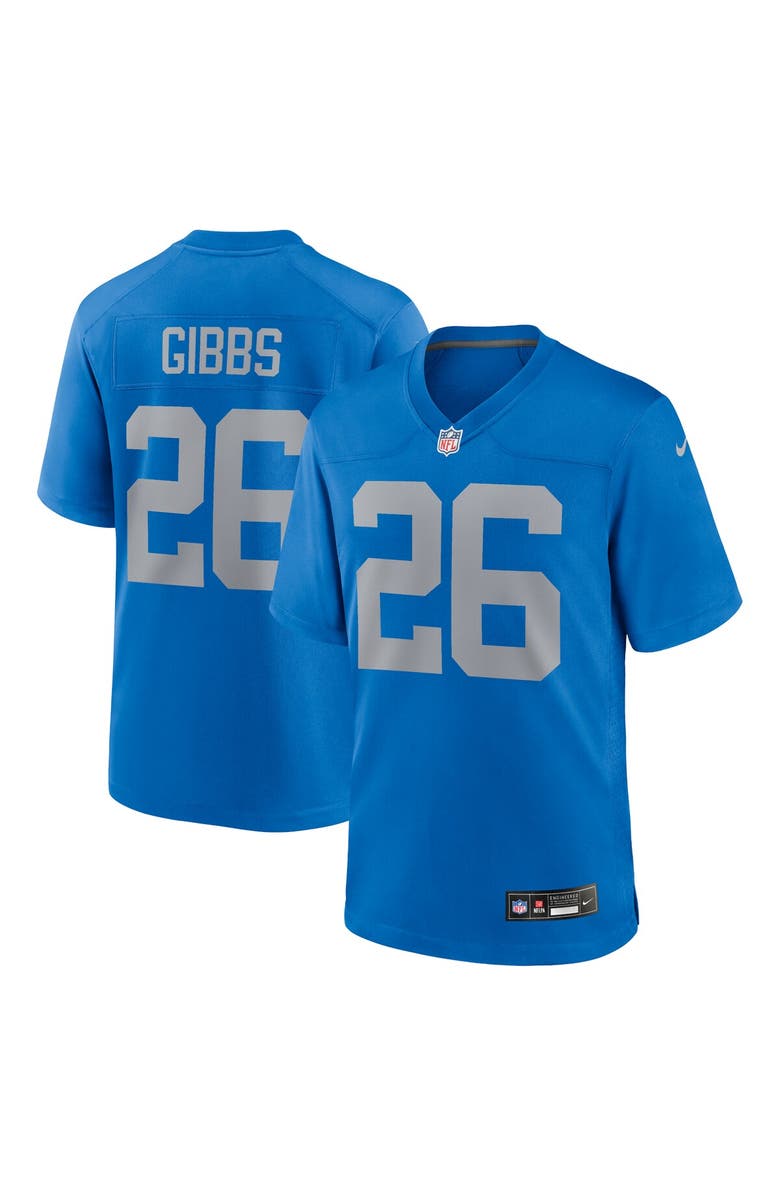 Nike Men's Nike Jahmyr Gibbs  Blue Detroit Lions Alternate Game Jersey, Main, color, 