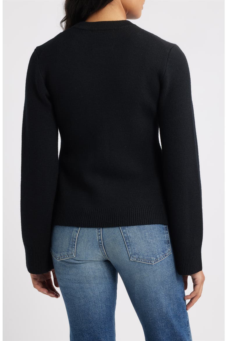 Catherine Wool Cardigan, Alternate, color, BLACK