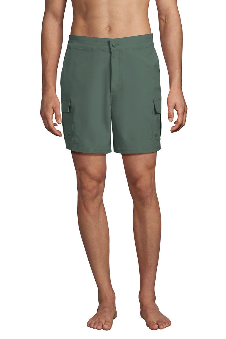 7" Quick Dry Cargo Swim Short, Main, color, Eucalyptus