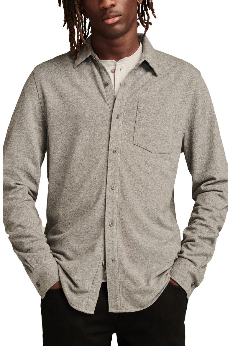 Stretch Cotton Oxford Dress Shirt, Main, color, HEATHER GREY