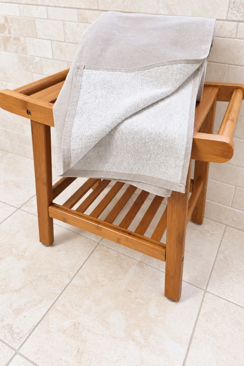 Stucco Organic Cotton Terry-Lined Turkish Bath Towel, Alternate, color, Beige