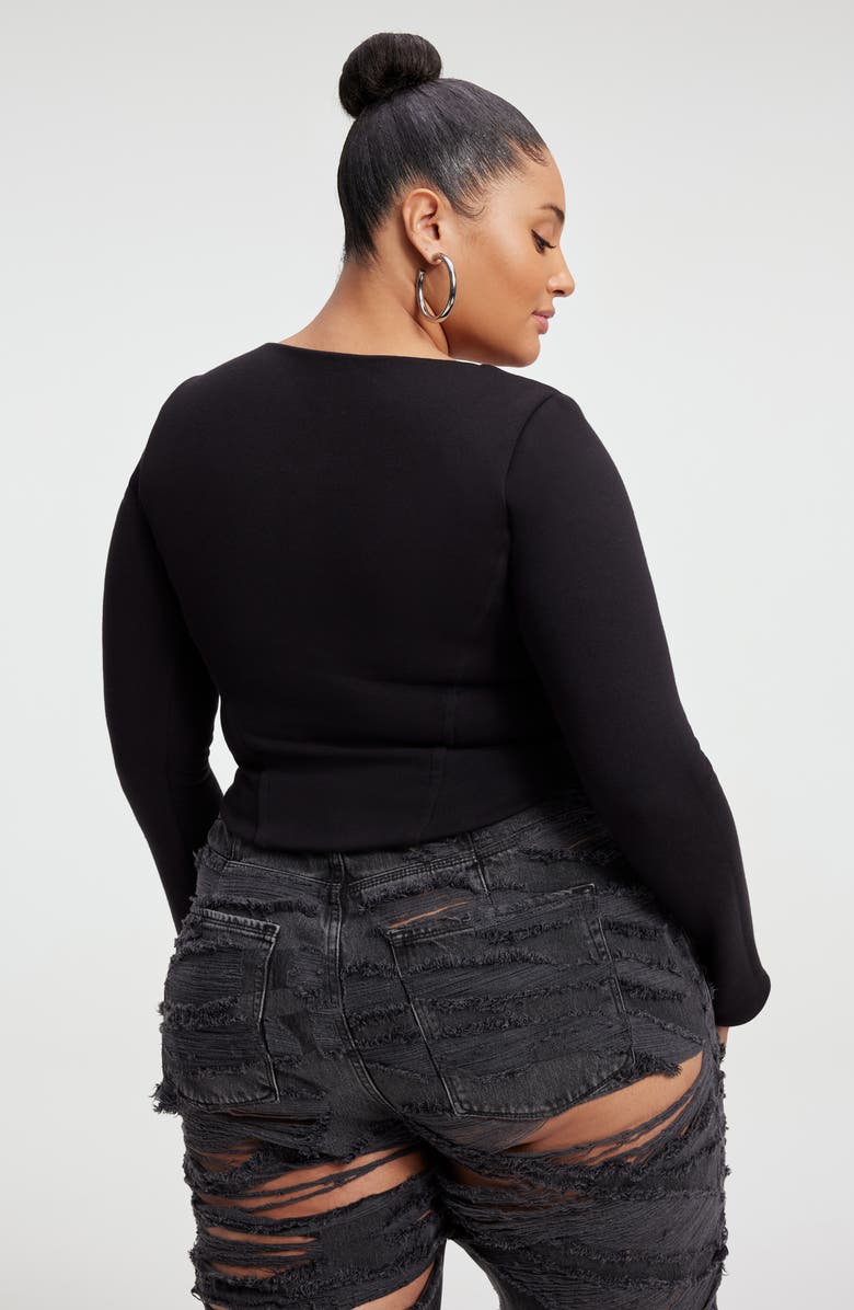 Good American Square Neck Corset Terry Cloth Top, Alternate, color,