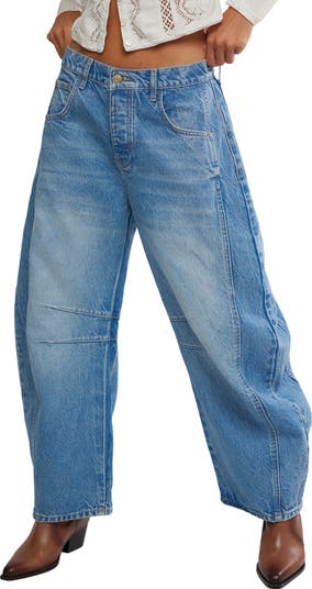 Good Luck Mid Rise Barrel Leg Jeans