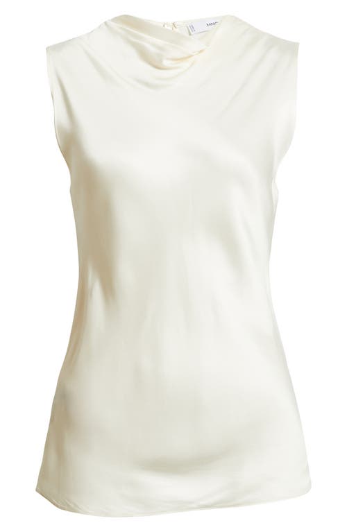 Mango Mart Drape Neck Top In White
