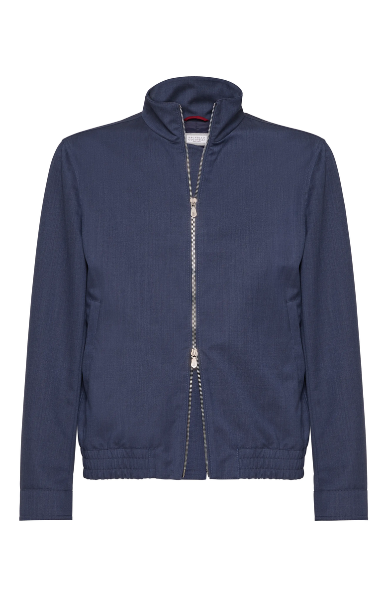 Brunello Cucinelli Bonded fabric bomber jacket, Main, color, 