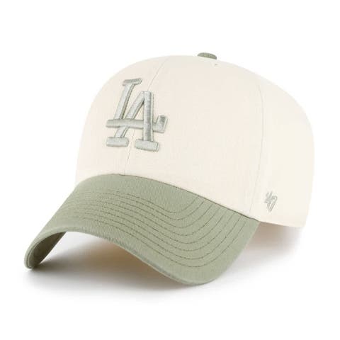Men's '47  Natural/Olive Los Angeles Dodgers Two-Tone Fashion Clean Up Adjustable Hat
