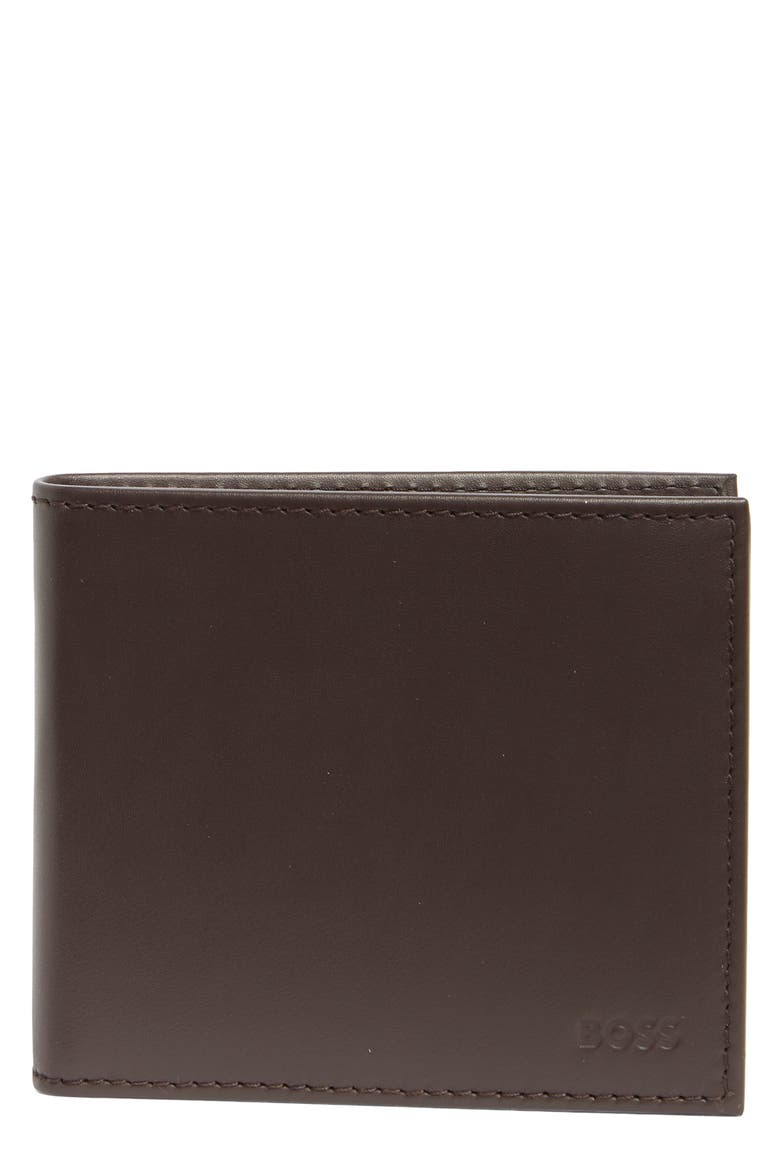 Randy Leather Bifold Wallet, Main, color, DARK BROWN
