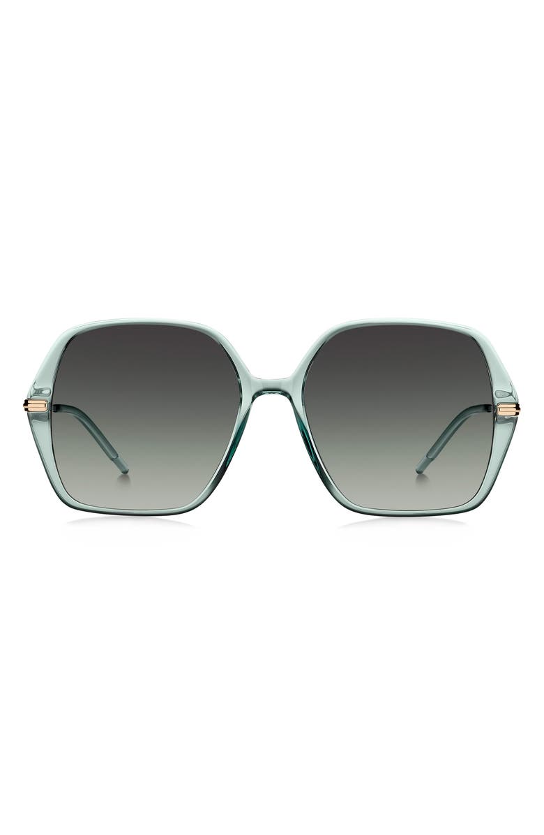 BOSS 57mm Square Sunglasses, Main, color, Gold/ Green