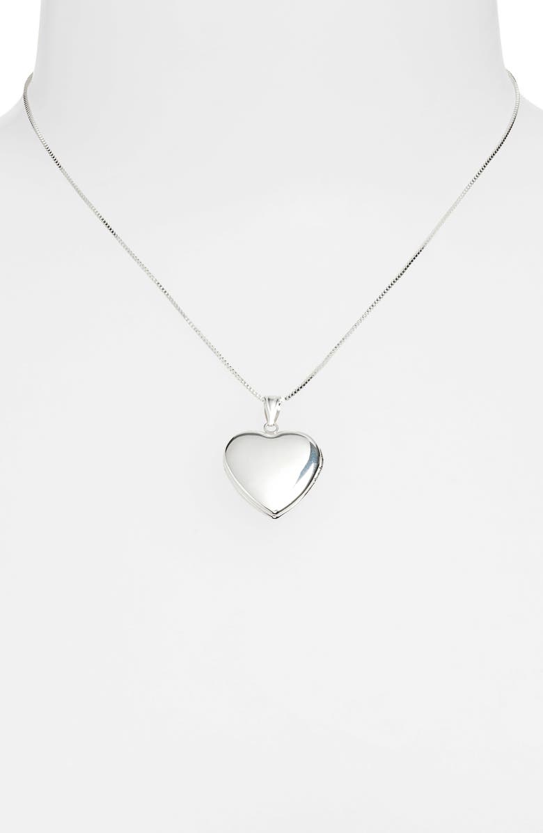 Argento Vivo Sterling Silver Heart Locket Necklace, Alternate, color,