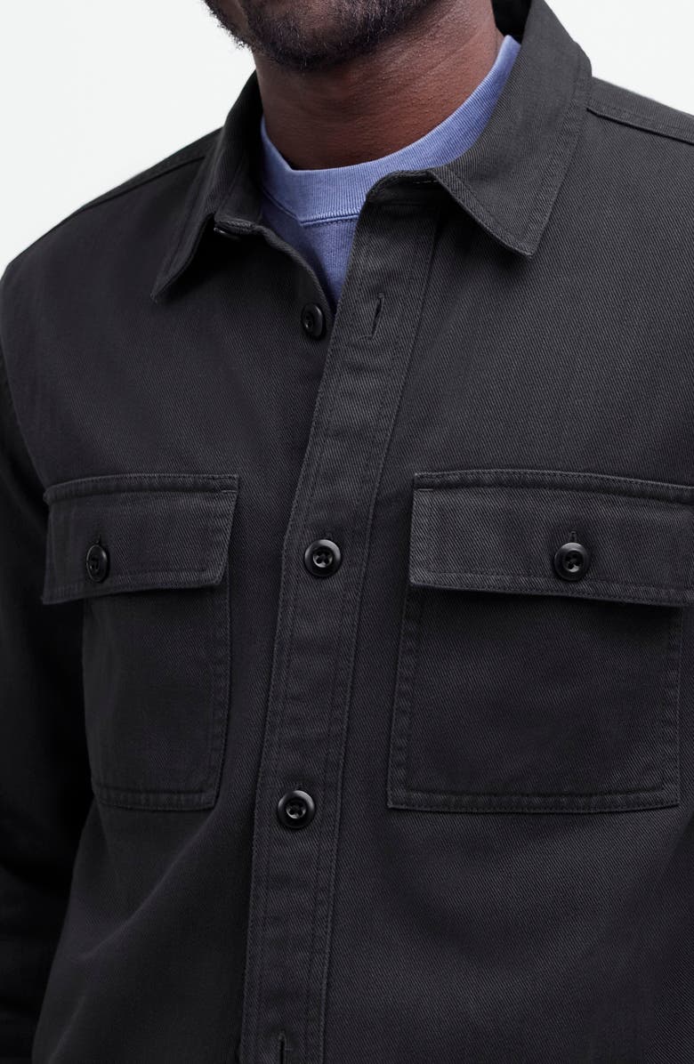 Madewell Garment Dyed Straight Hem Work Shirt, Alternate, color, Black Coal