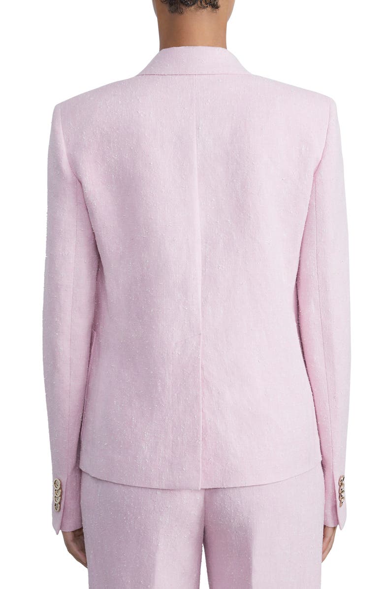 Lafayette 148 New York Double Breasted Linen & Silk Tweed Blazer, Alternate, color, 
