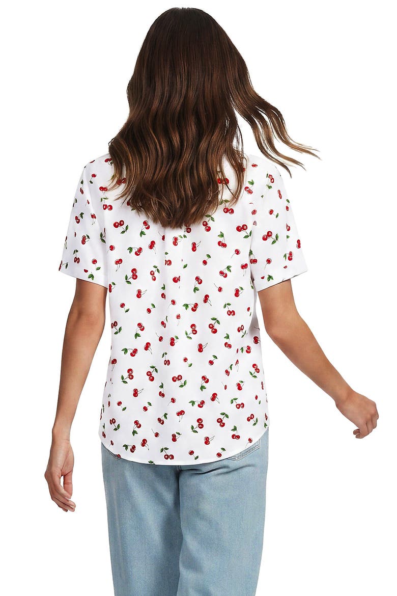 Short Sleeve No Iron Shirt, Alternate, color, Cherries/White