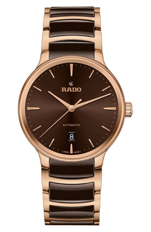 RADO Centrix Automatic Bracelet Watch, 39.5mm in Brown at Nordstrom