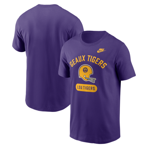 Men's Nike Purple LSU Tigers Legacy Arch Helmet T-Shirt