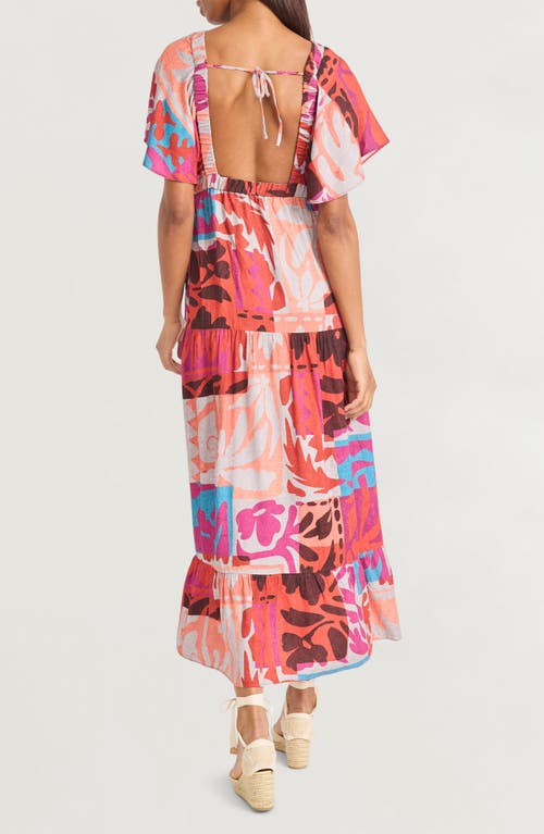 The Good Journey Flutter Sleeve Empire Waist Maxi Dress In Pink