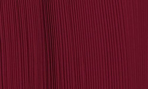 London Times Pleated Surplice Neck Midi Dress In Burgundy