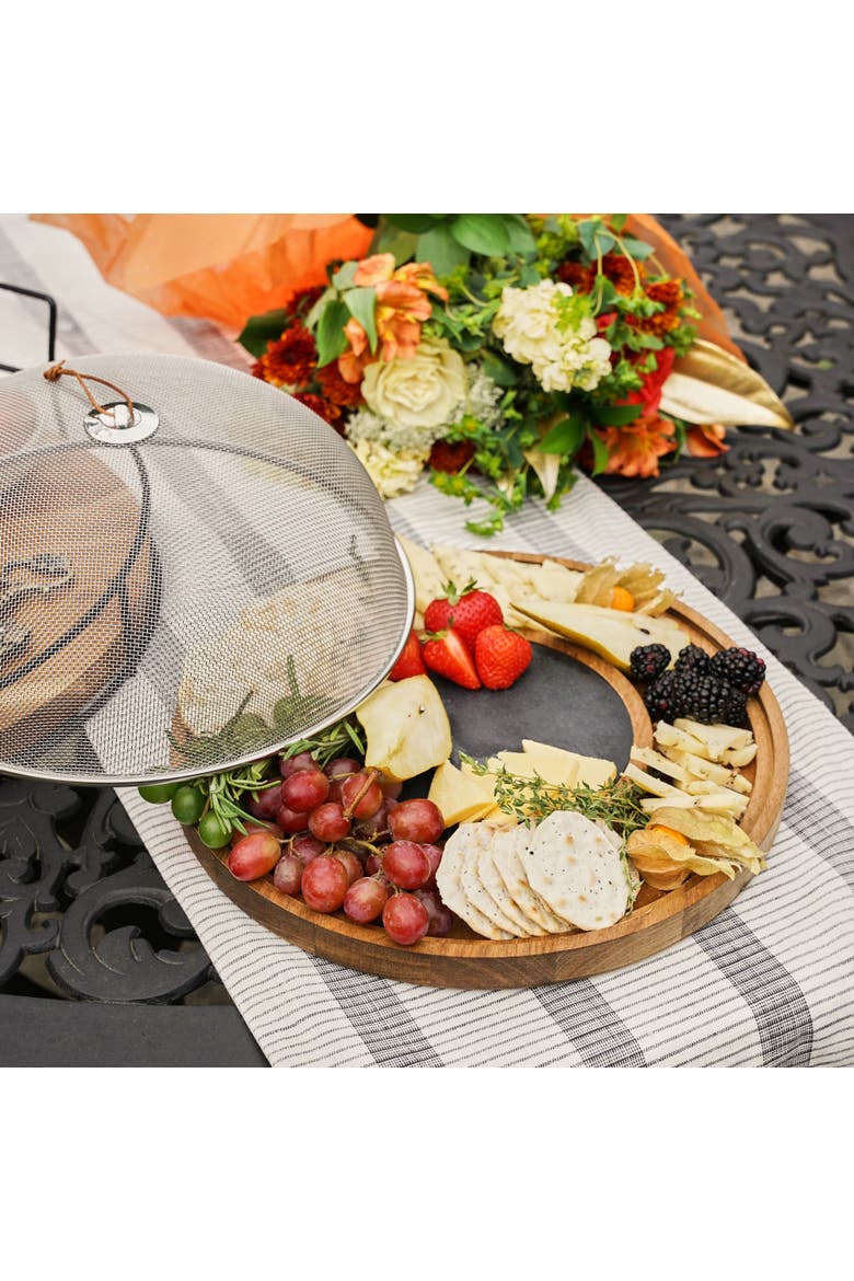 Modern Manor Cheese Board with Dome, Alternate, color, Brown