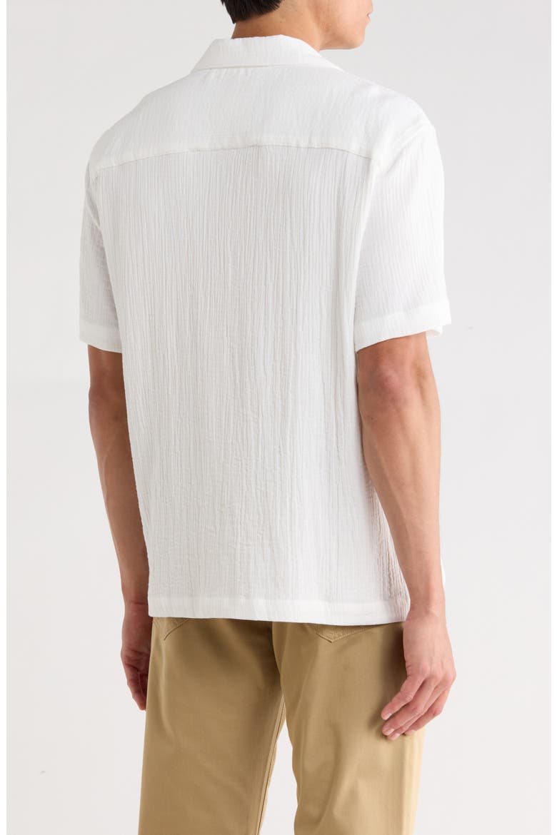 Textured Short Sleeve Shirt, Alternate, color, OFF WHITE