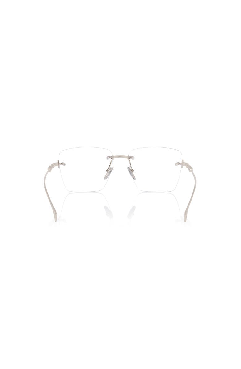 Gucci 54mm Rectangle optical glasses, Alternate, color, Silver