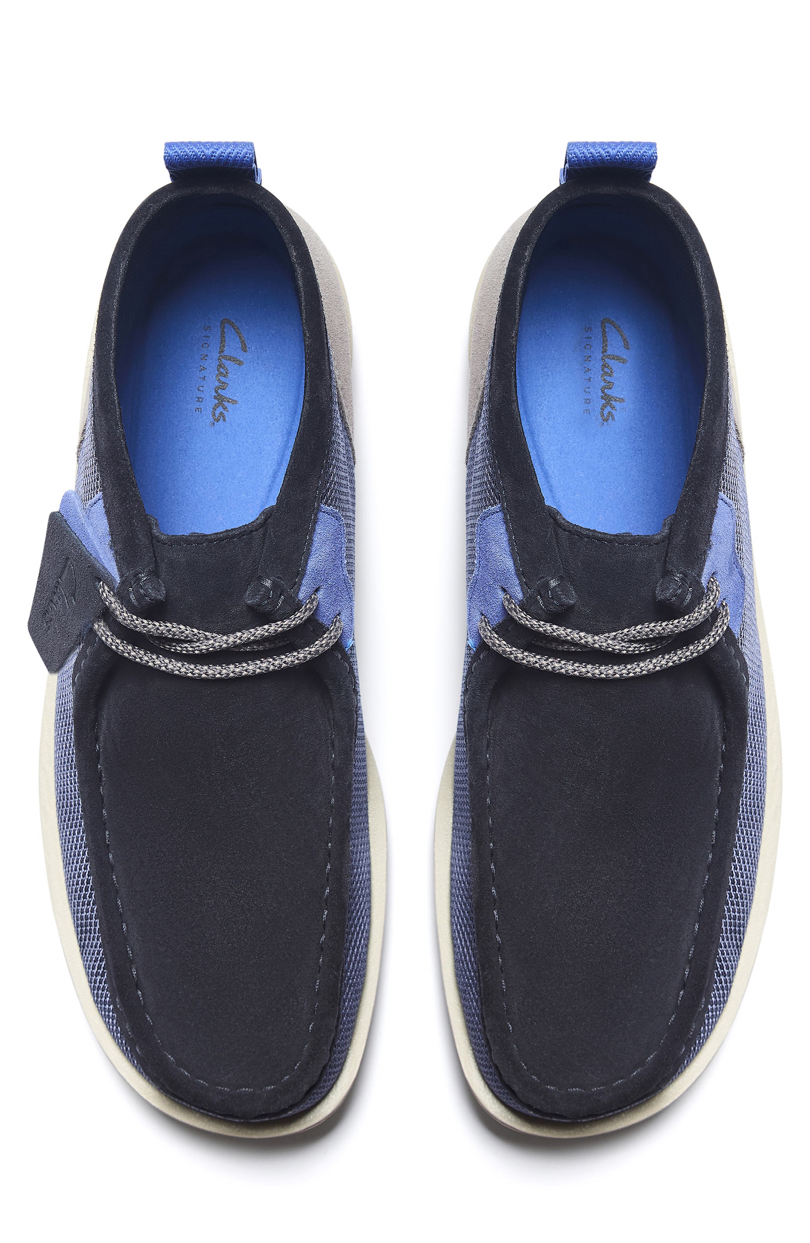 Clarks<sup>®</sup> Wallabee FTR2 Moc Toe Chukka Boot, Alternate, color, Navy Combo