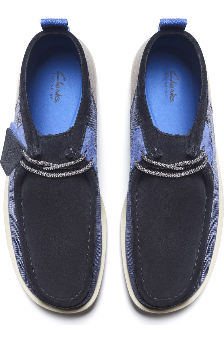 Clarks<sup>®</sup> Wallabee FTR2 Moc Toe Chukka Boot, Alternate, color, Navy Combo