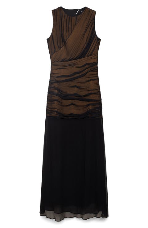 Sleeveless Ruched A-Line Dress