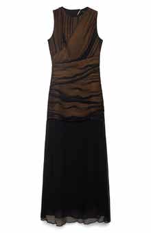 MANGO Sleeveless Ruched A-Line Dress