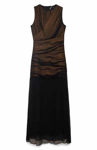 MANGO Sleeveless Ruched A-Line Dress