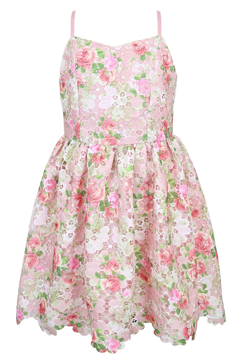 Kids' Printed Lace Scallop Hem Party Dress (Women) | Nordstrom