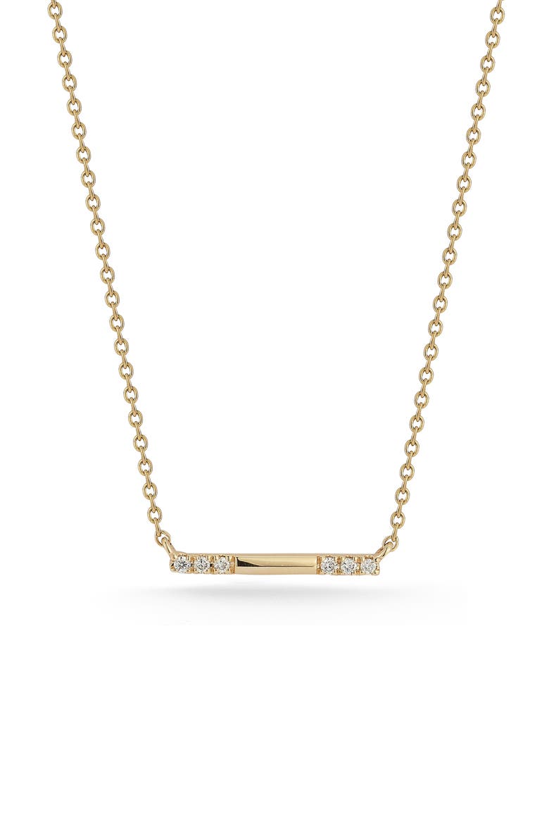 Sylvie Rose Diamond Bar Pendant Necklace, Main, color, YELLOW GOLD