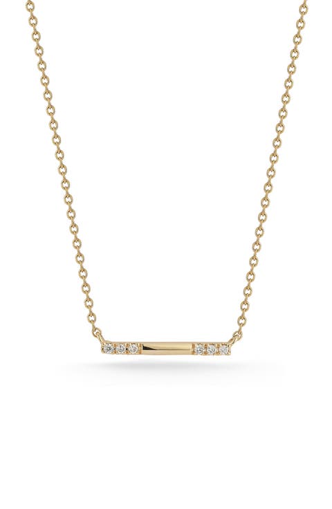 Sylvie Rose Diamond Bar Pendant Necklace